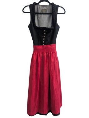 Alpin de luxe Black Dirndl w/ Red Apron